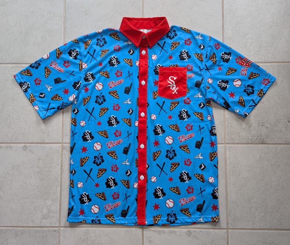 Chicago White Sox Men's Medium All-Over Print Hawaiian Shirt MLB Baseball